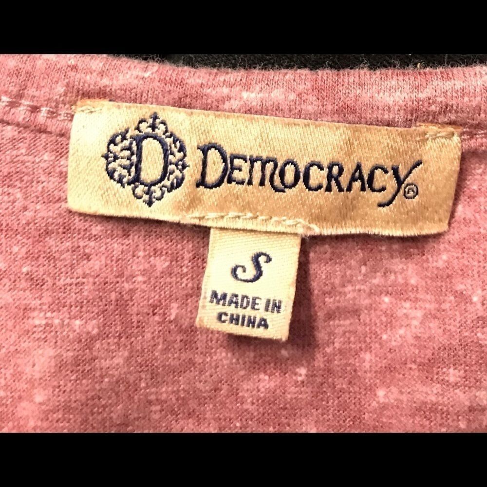 Democracy Burgundy Beaded Short Sleeve Top - Picture 3 of 9